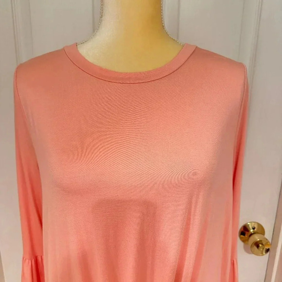 PinkBlush Pink Bell Sleeve Tie Front Top - Picture 4 of 7